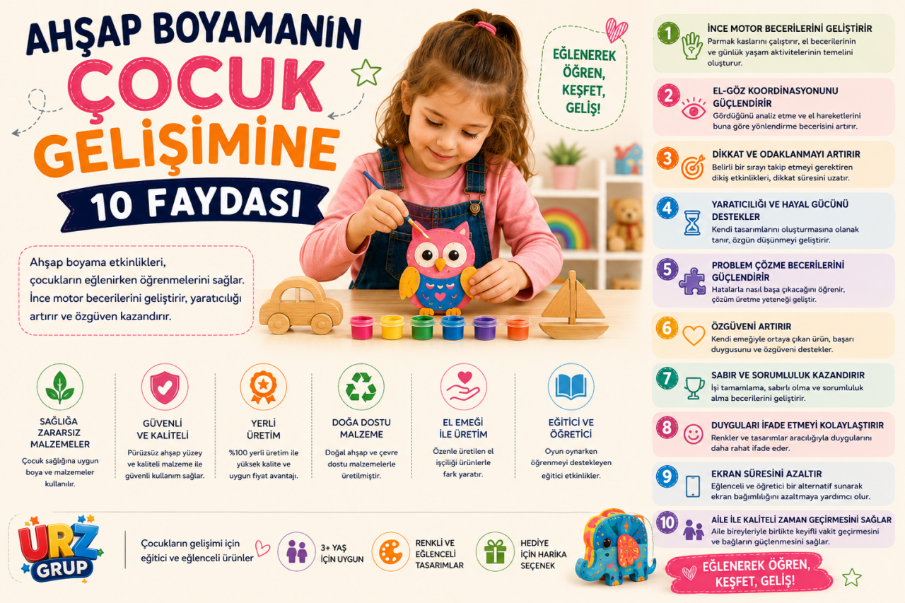 Ahşap Boyamanın Çocuk Gelişimine 10 Faydası | Kapsamlı Rehber