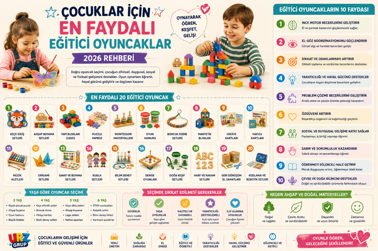 Çocuklar İçin En Faydalı Eğitici Oyuncaklar (2026 Rehberi)