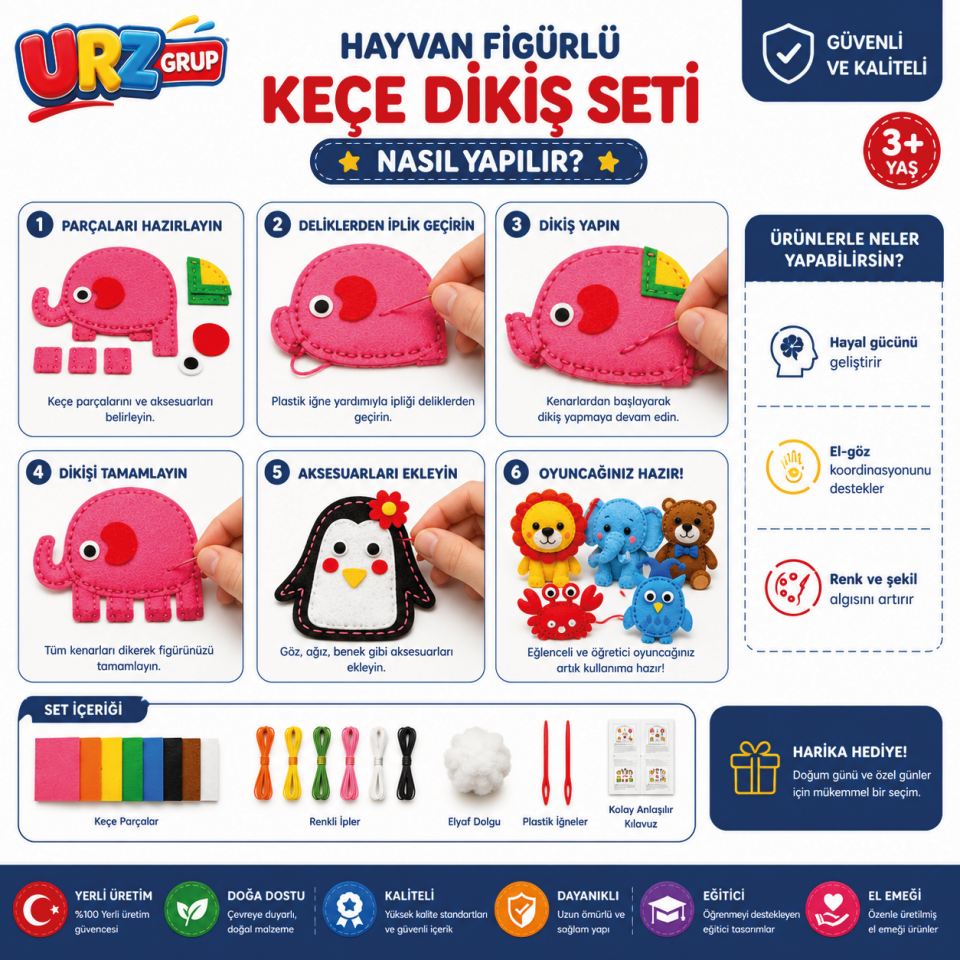 Kendin Yap Keçe Dikiş ve El Sanatları Seti
