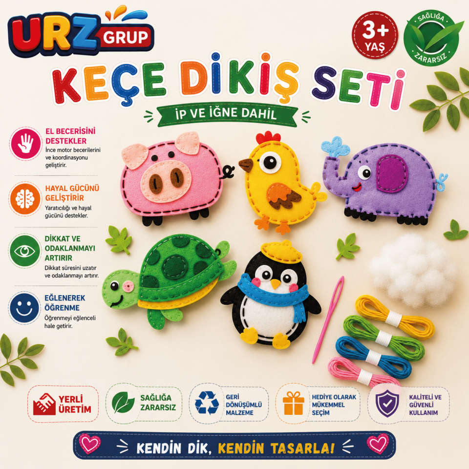 6’lı Kendin Yap Keçe Dikiş Seti