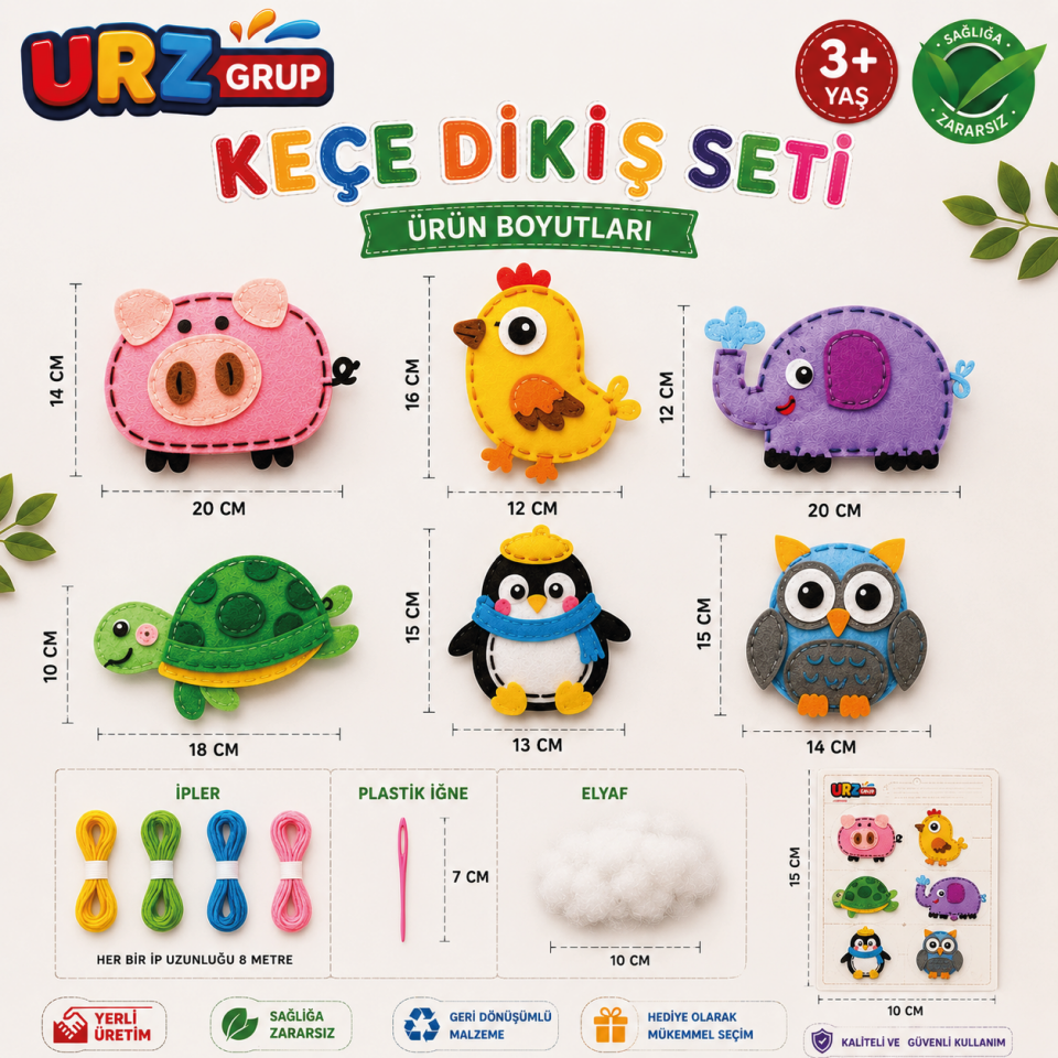 6’lı Kendin Yap Keçe Dikiş Seti