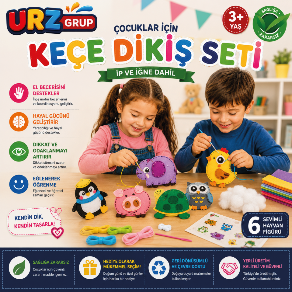 6’lı Kendin Yap Keçe Dikiş Seti