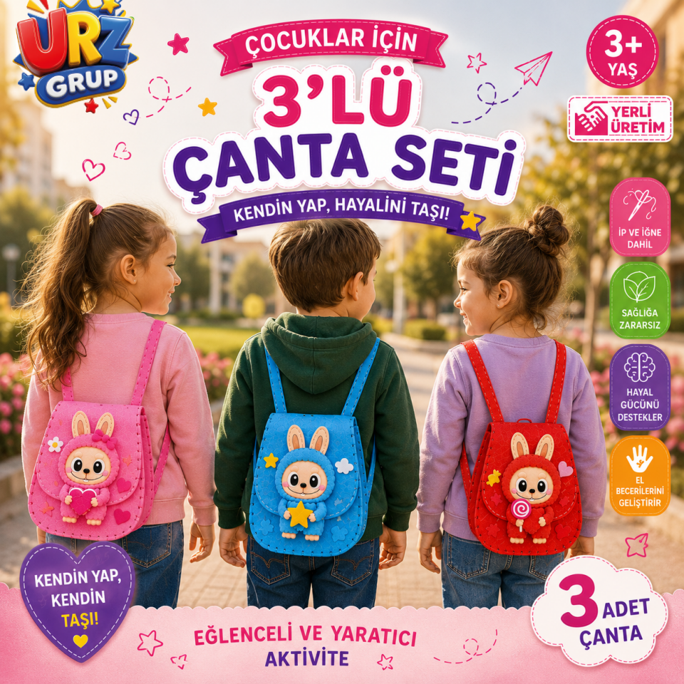 Eğitici Keçe Çanta Dikiş Seti